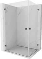 Mexen Lunar-B Dviguba kampinė dušo kabina 75 x 70 cm, permatoma, ginklų metalo spalva - 832-075L-070P-95-00