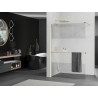 Mexen Kioto+ dušo sienelė su lentyna Walk-in 90 x 200 cm, permatoma/šerkšnas, auksinė - 800-090-121-50-35