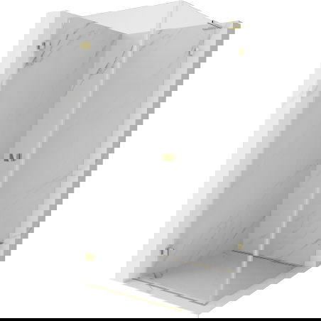 Mexen Lunar-B L kairinis dušo kabinas, kairysis 100 x 100 cm, permatomas, auksinis - 832L-100-100-50-00-L