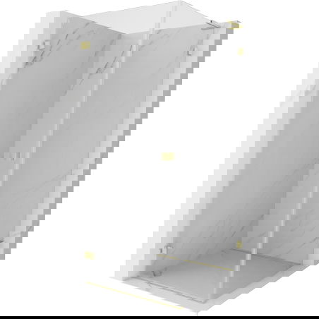 Mexen Lunar-B L dušo kabina, atveriama, kairė, 80 x 80 cm, skaidri, šlifuota auksinė - 832L-080-080-55-00-L