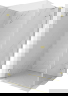 Mexen Lunar-B L atveriamas dušo kabinas kairys 90 x 80 cm, skaidrus, auksinis šepetys - 832L-090-080-55-00-L