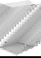 Mexen Lunar-B L kairioji dušo kabina, atidaroma kairė, 80 x 70 cm, permatoma, rožinis auksas - 832L-080-070-60-00-L