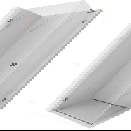 Mexen Lunar-B L dušo kabina varstoma kairė 85 x 80 cm, skaidri, rožinis auksas - 832L-085-080-60-00-L