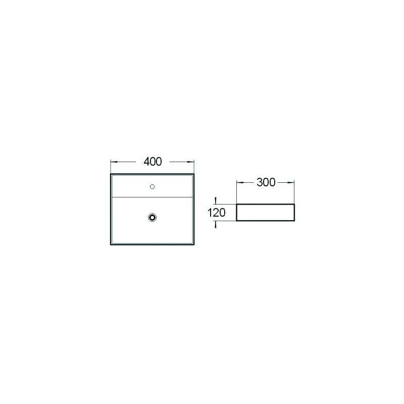 Mexen Mini stalviršinis praustuvas 40 x 30 cm, baltas - 21094000