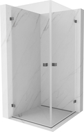 Mexen Lunar-B Duo dušo kabina atveriama 80 x 80 cm, skaidri, gun metalas - 832-080L-080P-95-00