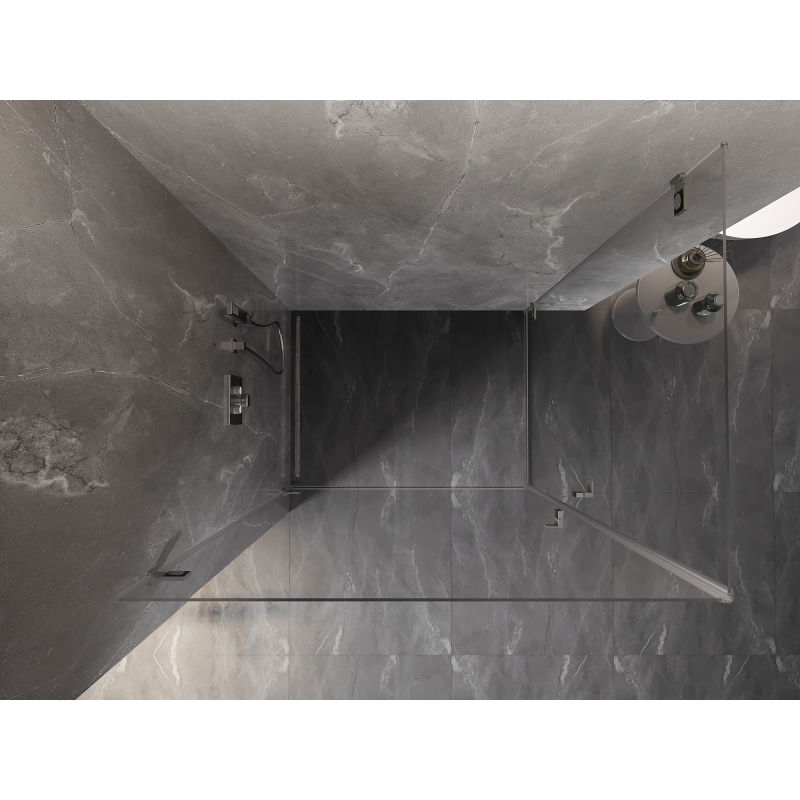 Mexen Lunar-B Duo dušo kabina atveriama 85 x 70 cm, skaidri, šlifuotas nikelis - 832-085L-070P-97-00