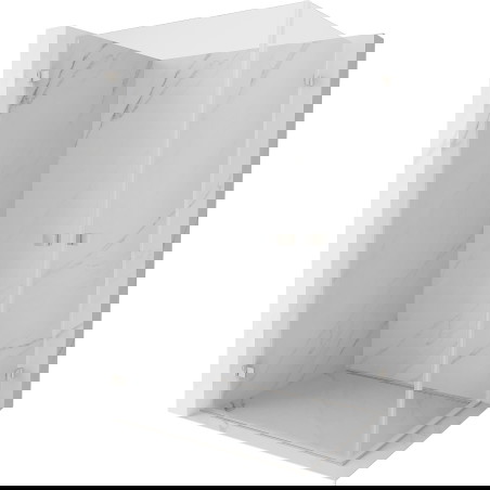 Mexen Lunar-B Duo atveriamas dušo kabinas 100 x 75 cm, permatomas, matinio nikelio - 832-100L-075P-97-00