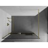 Mexen Kioto+ dušo siena su lentyna Walk-in 70 x 200 cm, juodas rėmas, auksinė - 800-070-121-50-70