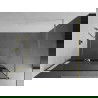 Mexen Kioto+ dušo sienelė su lentyna ir bėgeliu 80 x 200 cm, Skaidrus/Juodas raštas 8 mm, Auksinė - 800-080-121-50-70