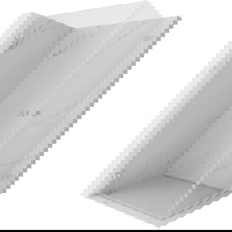 Mexen Lunar-B Duo dušo kabina atsiverianti 100 x 85 cm, permatoma, šlifuoto nikelio - 832-100L-085P-97-00