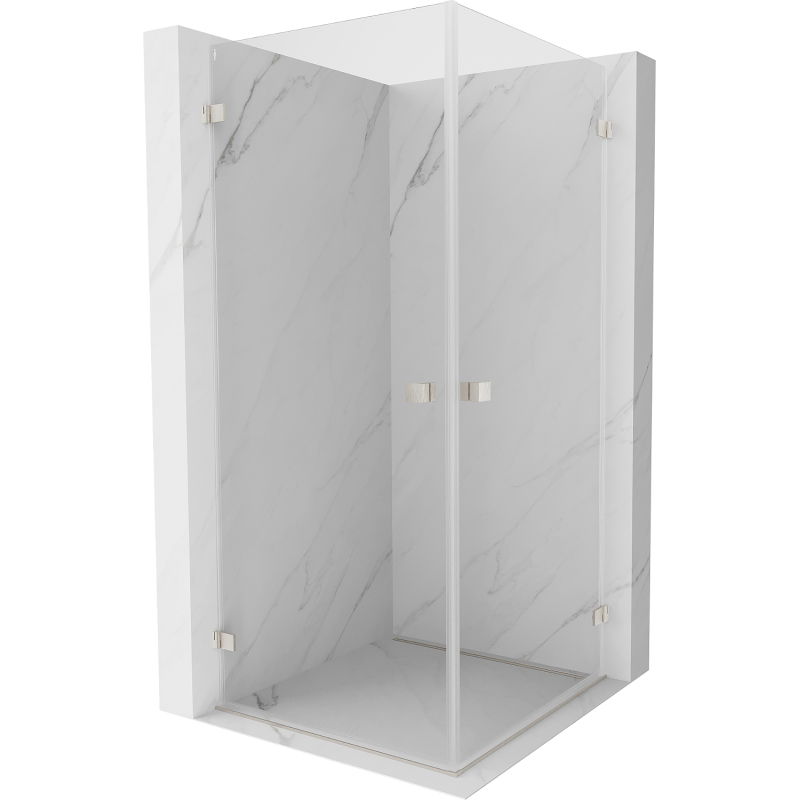 Mexen Lunar-B Duo 90 x 90 cm varstoma dušo kabina, skaidrus stiklas, šlifuotas nikelis - 832-090L-090P-97-00