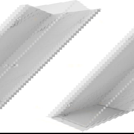 Mexen Lunar-B Duo dušo kabina atveriama 100 x 100 cm, permatoma, šlifuotas nikelis - 832-100L-100P-97-00