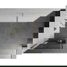 Mexen Kioto+ dušo sienelė su lentyna ir bėgeliu 70 x 200 cm, Skaidrus/Juodas raštas 8 mm, Auksinė - 800-070-121-50-77