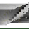 Mexen Kioto+ dušo sienelė su lentyna ir bėgeliu 100 x 200 cm, Skaidrus/Juodas raštas 8 mm, Auksinė - 800-100-121-50-77