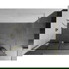 Mexen Kioto+ dušo sienelė su lentyna ir bėgeliu 140 x 200 cm, Skaidrus/Juodas raštas 8 mm, Auksinė - 800-140-121-50-77