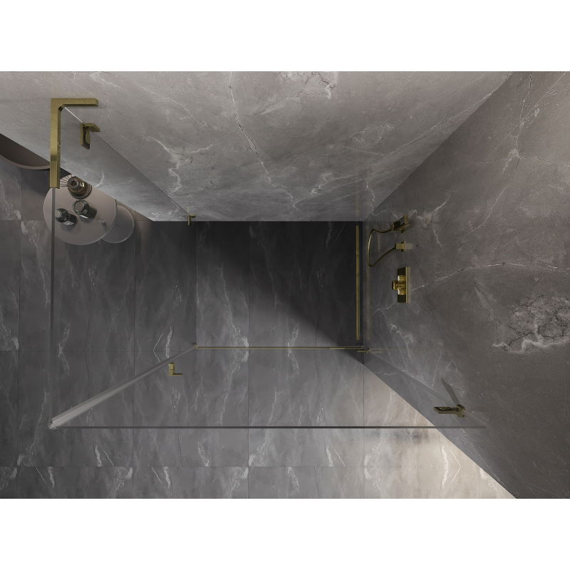 Mexen Lunar-B L pakreipiama dušo kabina dešinė 85 x 70 cm, skaidri, auksinė - 832L-085-070-50-00-P