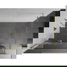 Mexen Kioto+ dušo sienelė su lentyna ir bėgeliu 70 x 200 cm, Skaidrus/Baltas raštas 8 mm, Auksinė - 800-070-121-50-85