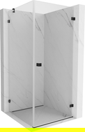 Mexen Lunar-B dešinysis varstomas dušo kabinas 80 x 80 cm, permatomas, juodas - 832-080-080-70-00-P