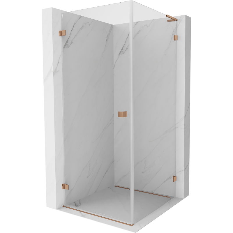 Mexen Lunar-B L dušo kabina atveriama kairė 80 x 80 cm, permatomas, šlifuotas varis - 832L-080-080-65-00-L