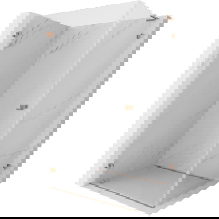 Mexen Lunar-B L kabyne dušo kabina atsidaranti kairė 100 x 80 cm, permatoma, šlifuotas varis - 832L-100-080-65-00-L