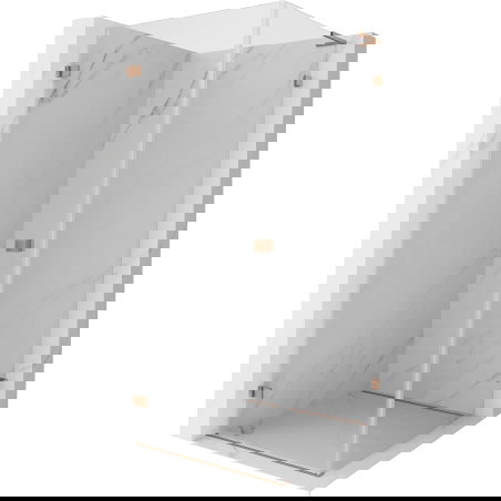 Mexen Lunar-B L pakabinamas dušo kabina, kairė 100 x 100 cm, skaidrus, šlifuotas varis - 832L-100-100-65-00-L