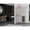 Mexen Kioto+ dušo sienelė su lentyna Walk-in 90 x 200 cm, skaidri, rožinis auksas - 800-090-121-60-00