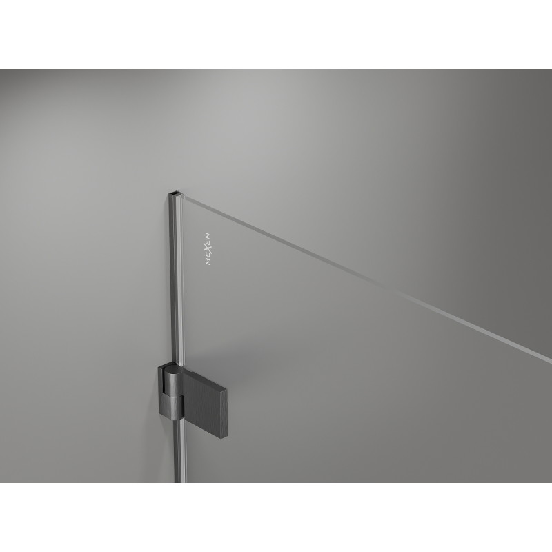 Mexen Lunar-B L kairiosios pusės dušo kabina 85 x 80 cm, skaidri, šlifuota ginklų pilka - 832L-085-080-66-00-L