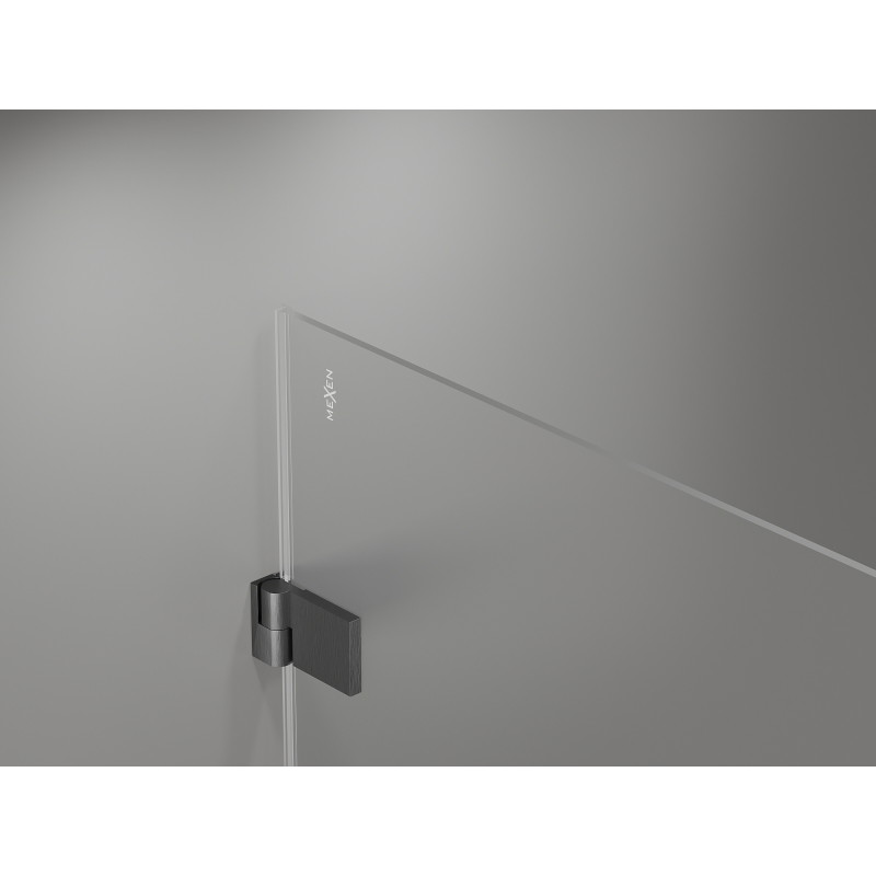Mexen Lunar-B L kairiosios pusės dušo kabina 85 x 80 cm, skaidri, šlifuota ginklų pilka - 832L-085-080-66-00-L