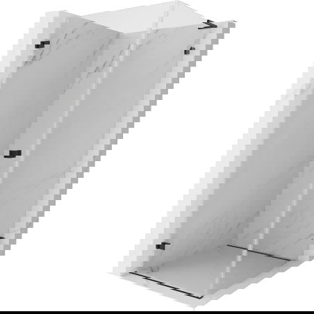 Mexen Lunar-B L dušo kabina, atidaroma kairė 80 x 80 cm, skaidri, juoda - 832L-080-080-70-00-L