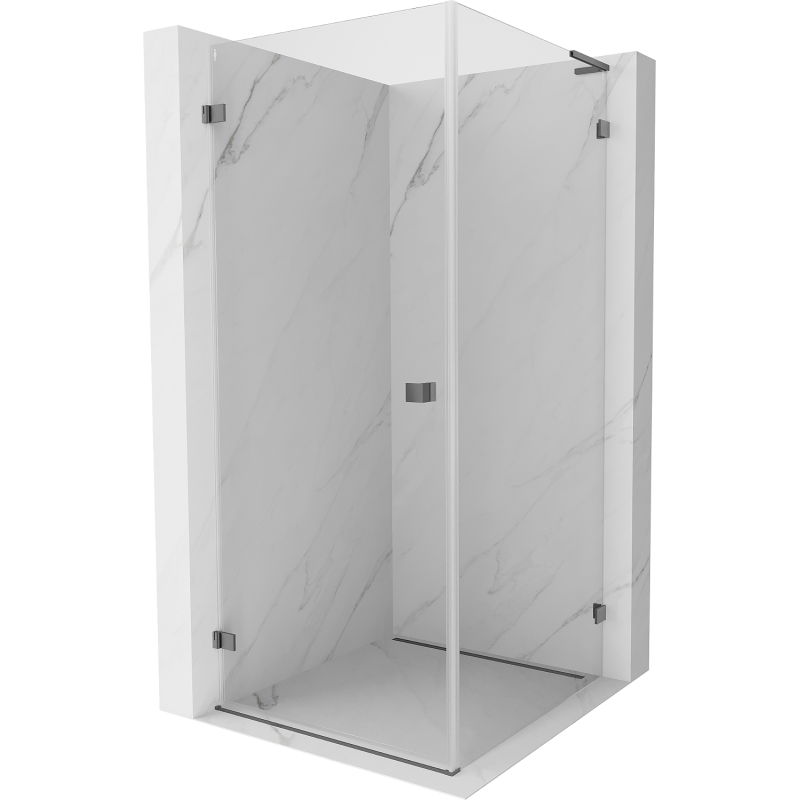 Mexen Lunar-B L dušo kabina varstoma kairė 80 x 80 cm, skaidri, gun metal - 832L-080-080-95-00-L