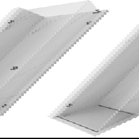 Mexen Lunar-B L kairioji atveriama dušo kabina 95 x 90 cm, permatoma, pistoletinis metalas - 832L-095-090-95-00-L