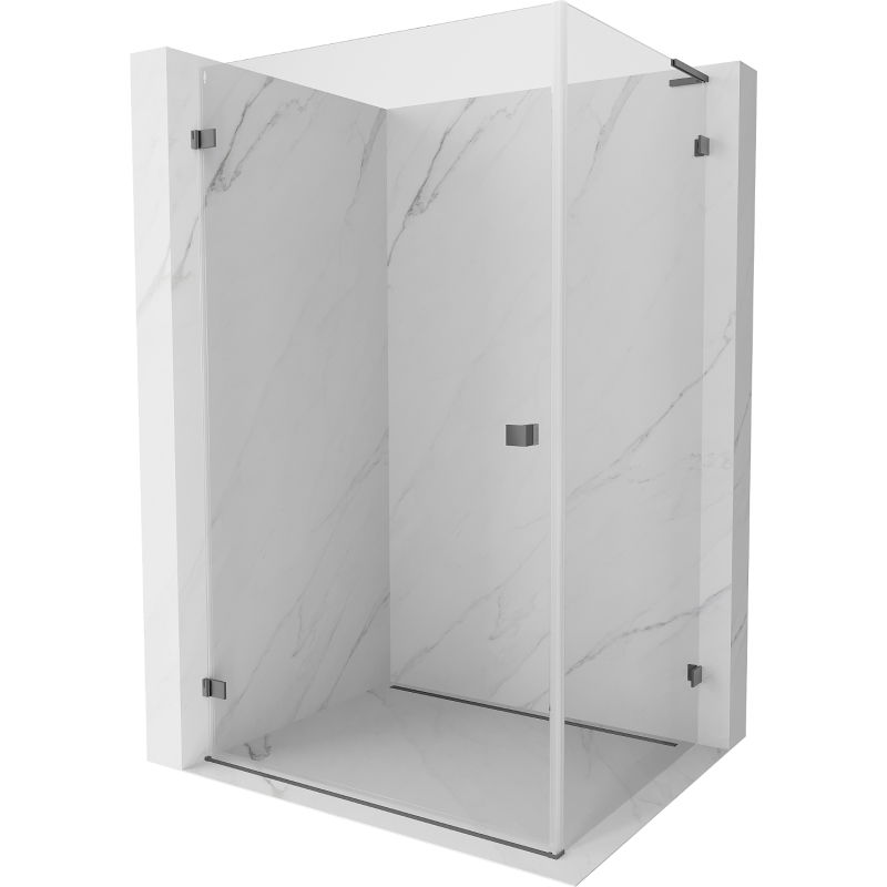 Mexen Lunar-B L prausimosi kabina kairioji 85 x 80 cm, skaidri, ginklo metalo - 832L-085-080-95-00-L