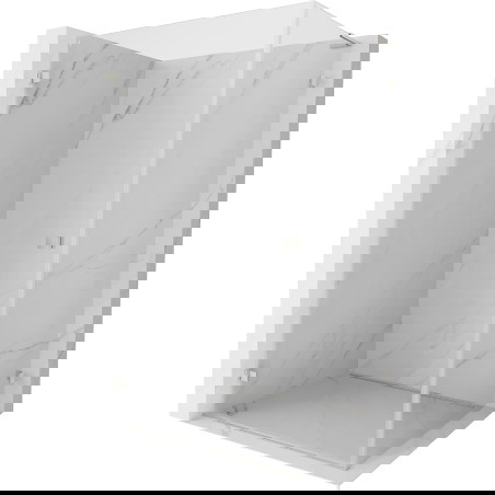 Mexen Lunar-B L kairioji pusiau atveriama dušo kabina 95 x 80 cm, skaidri, šlifuoto nikelio - 832L-095-080-97-00-L