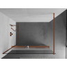 Mexen Kioto+ dušo pertvara su lentyna Walk-in 110 x 200 cm, permatomas/matinis, rožinis auksas - 800-110-121-60-35