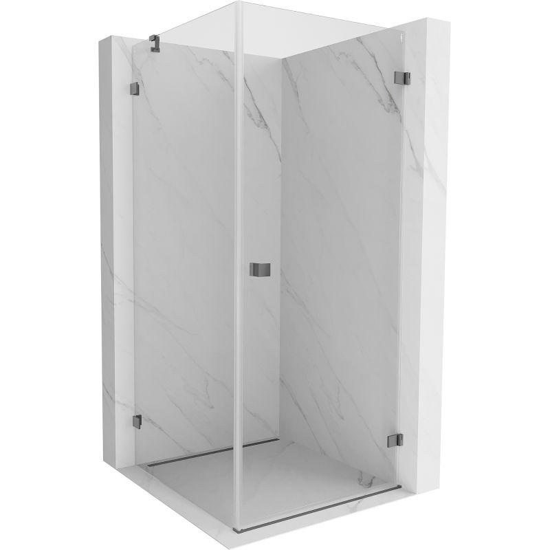 Mexen Lunar-B dušo kabina atveriama dešinė 80 x 80 cm, permatoma, ginklų metalo - 832-080-080-95-00-P