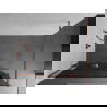 Mexen Kioto+ dušo sienelė su lentyna ir bėgeliu 100 x 200 cm, Grafito 8 mm, Rožinio aukso - 800-100-121-60-40
