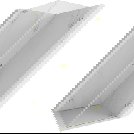 Mexen Lunar-B L dešinė atveriama dušo kabina 90 x 90 cm, skaidri, auksinė - 832L-090-090-50-00-P