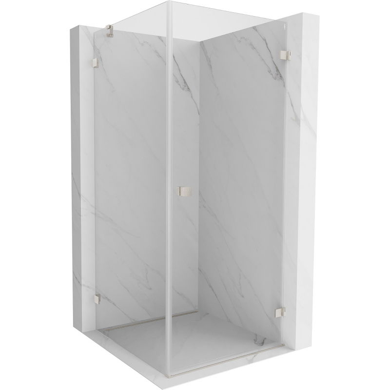 Mexen Lunar-B dušo kabina atidaroma dešinė 80 x 80 cm, permatoma, matinio nikelio - 832-080-080-97-00-P