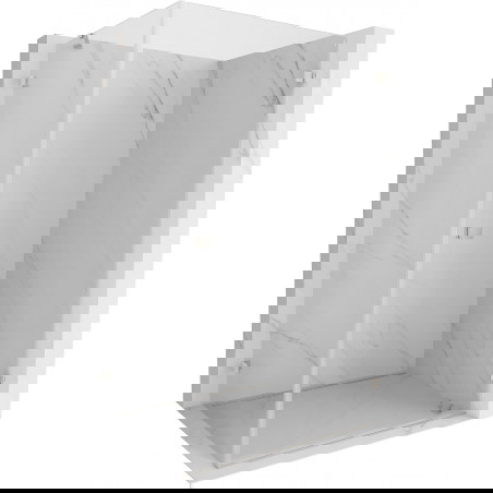 Mexen Lunar-B dešinės pusės atsidaranti dušo kabina 100 x 80 cm, permatoma, šlifuotas nikelis - 832-100-080-97-00-P