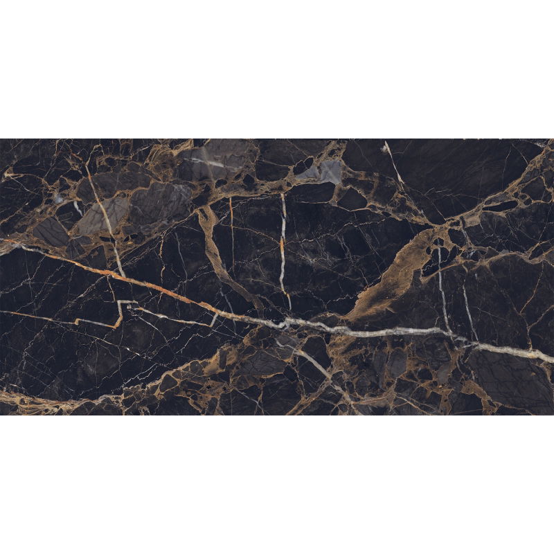 Mexen Orlo Black glazūruotas rekt. G1, grindų-sienų plytelė 120 x 60 cm, aukštas blizgesys - TL211-120-060-00