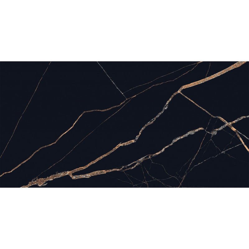 Mexen Fossil Black žėručiu glazūruotos rekt. G1, grindų ir sienų plytelės 120 x 60 cm, aukštas blizgesys - TL213-120-060-00