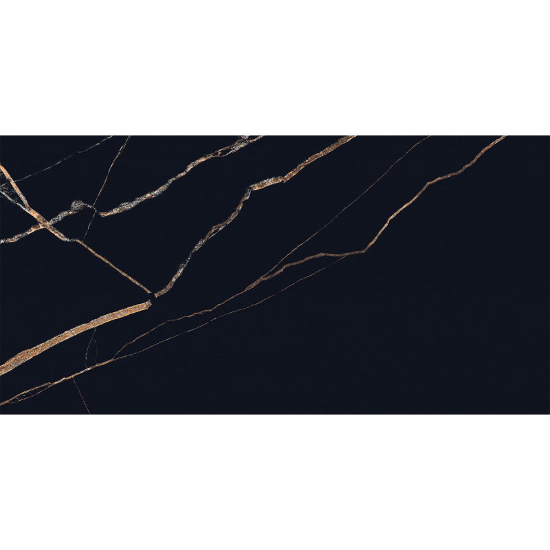 Mexen Fossil Black poliruotas rekt. G1, grindų ir sienų plytelė 120 x 60 cm, aukštas blizgesys - TL213-120-060-00