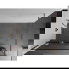 Mexen Kioto+ dušo sienelė su lentyna ir bėgeliu 80 x 200 cm, Skaidrus/Juodas raštas 8 mm, Rožinio aukso - 800-080-121-60-70