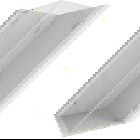 Mexen Lunar-B L dešiniojo šono atidaroma dušo kabina 90 x 90 cm, permatoma, šlifuoto aukso - 832L-090-090-55-00-P