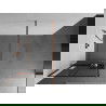 Mexen Kioto+ dušo sienelė su lentyna ir bėgeliu 70 x 200 cm, Skaidrus/Juodas raštas 8 mm, Rožinio aukso - 800-070-121-60-77