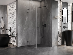 Mexen Lunar-B L dušo kabina varstoma dešinė 70 x 70 cm, skaidri, gun metal - 832L-070-070-95-00-P