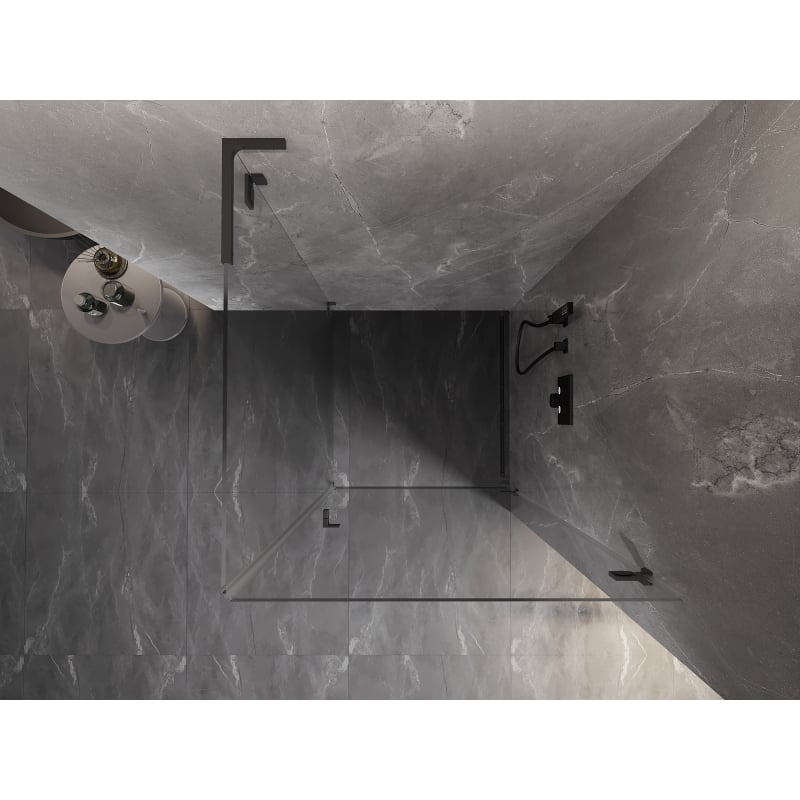 Mexen Lunar-B L dušo kabina varstoma dešinė 70 x 70 cm, skaidri, gun metal - 832L-070-070-95-00-P