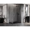 Mexen Lunar-B L dešinė pusė, varstomi dušo durys 75 x 70 cm, permatomas, šautinis metalas - 832L-075-070-95-00-P
