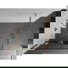 Mexen Kioto+ dušo sienelė su lentyna ir bėgeliu 110 x 200 cm, Skaidrus/Juodas raštas 8 mm Rožinio aukso - 800-110-121-60-77