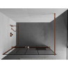 Mexen Kioto+ dušo sienelė su Walk-in lentyna 90 x 200 cm, juodas raštas, rožinis auksas - 800-090-121-60-78